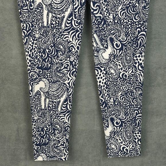 Lilly Pulitzer Pants Womens 8 Navy Luxletic Corso UPF 50+ Comfort Preppy Stretch - Picture 3 of 14